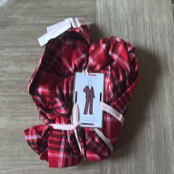 Victoria Secret Flannel‎ Long Pajama Set Lipstick Lovely Plaid Small NWT - Picture 6 of 7